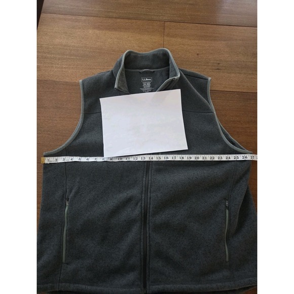 LL Bean Sweater Vest Men's Xxl Slightly Fitted Full‎ Zip Heathered Green 505974 - Picture 6 of 10